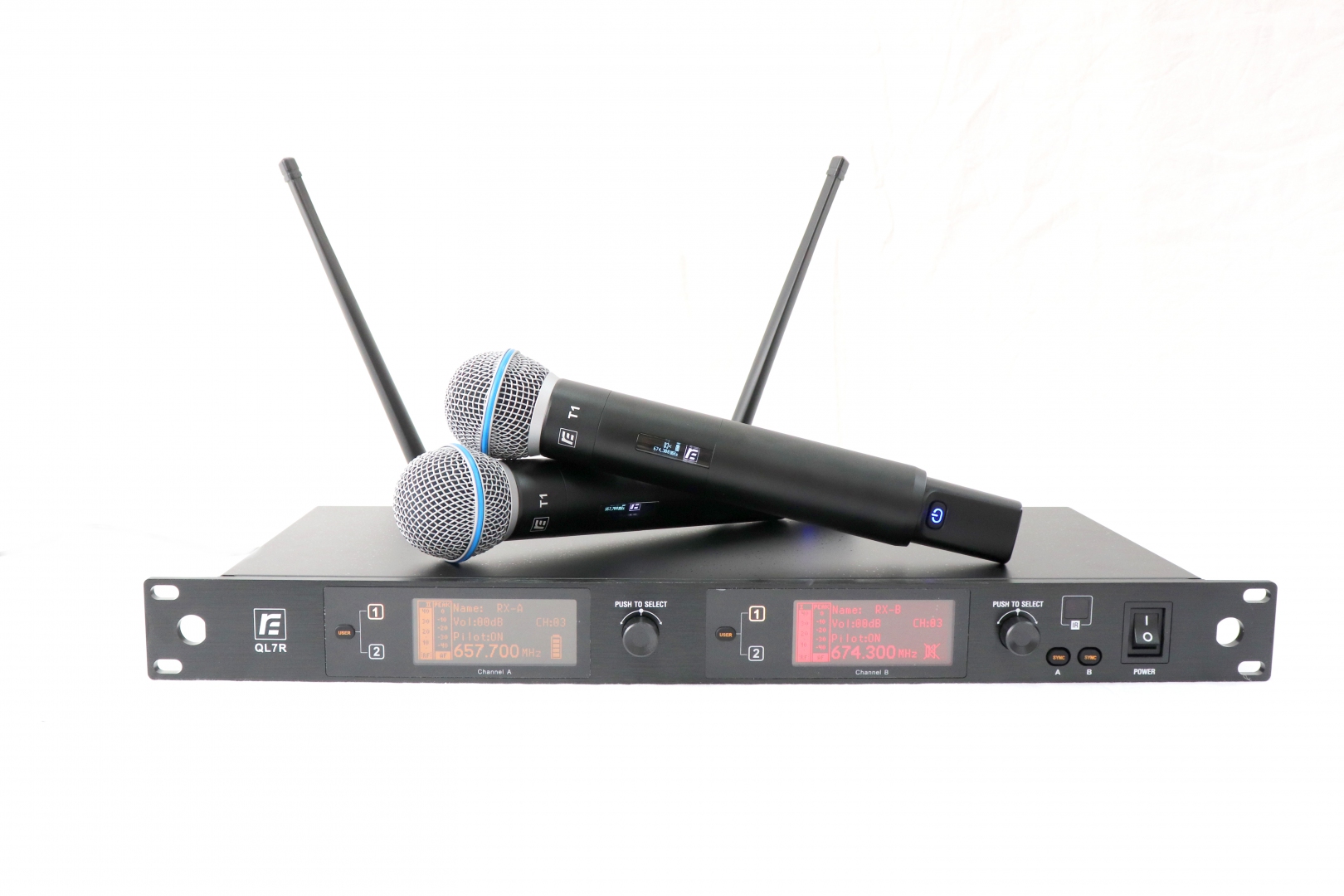 RFIntell QL7R/T1-A 651,800-683,400 МГц 2-канальная радиосистема с 2-мя ручными микрофонами в Котельниках